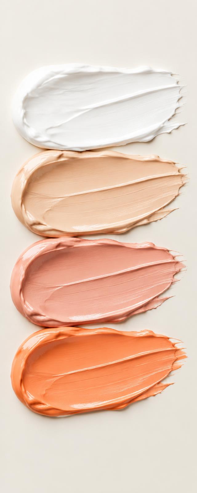 Quattro strati di crema bianco, rosa e arancione